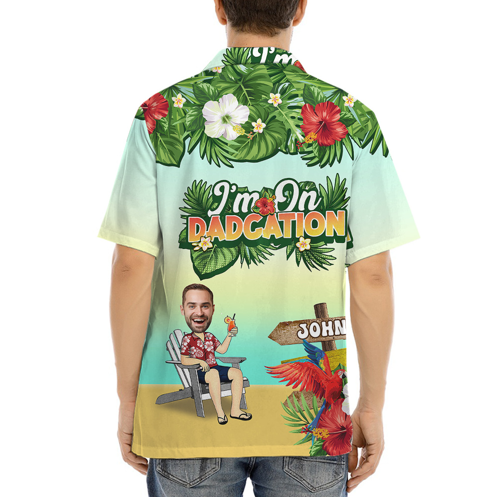 Custom Face and Name Father Day Hawaiian Shirt