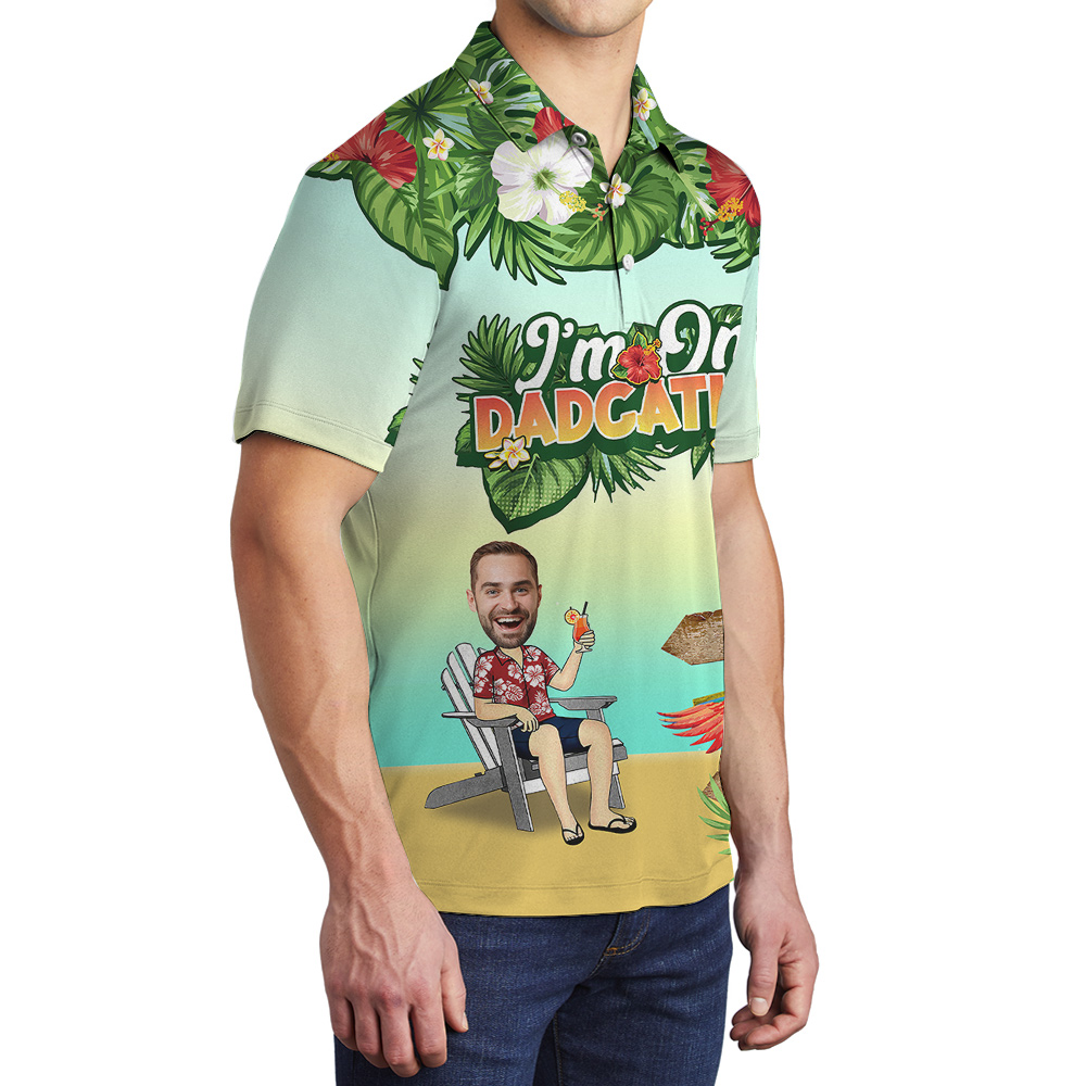 Custom Face and Name Father Day Hawaiian Polo Goft Shirt