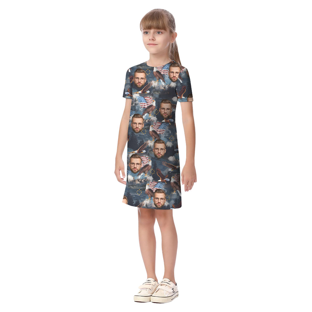 Patriotic Matching Family Hawaiian Shirt And Dress With Faces