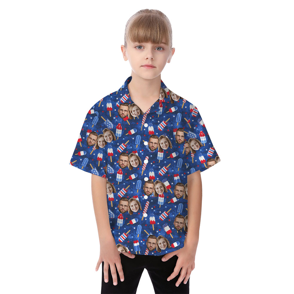 Ice Cream Matching Family Hawaiian Shirt With Faces