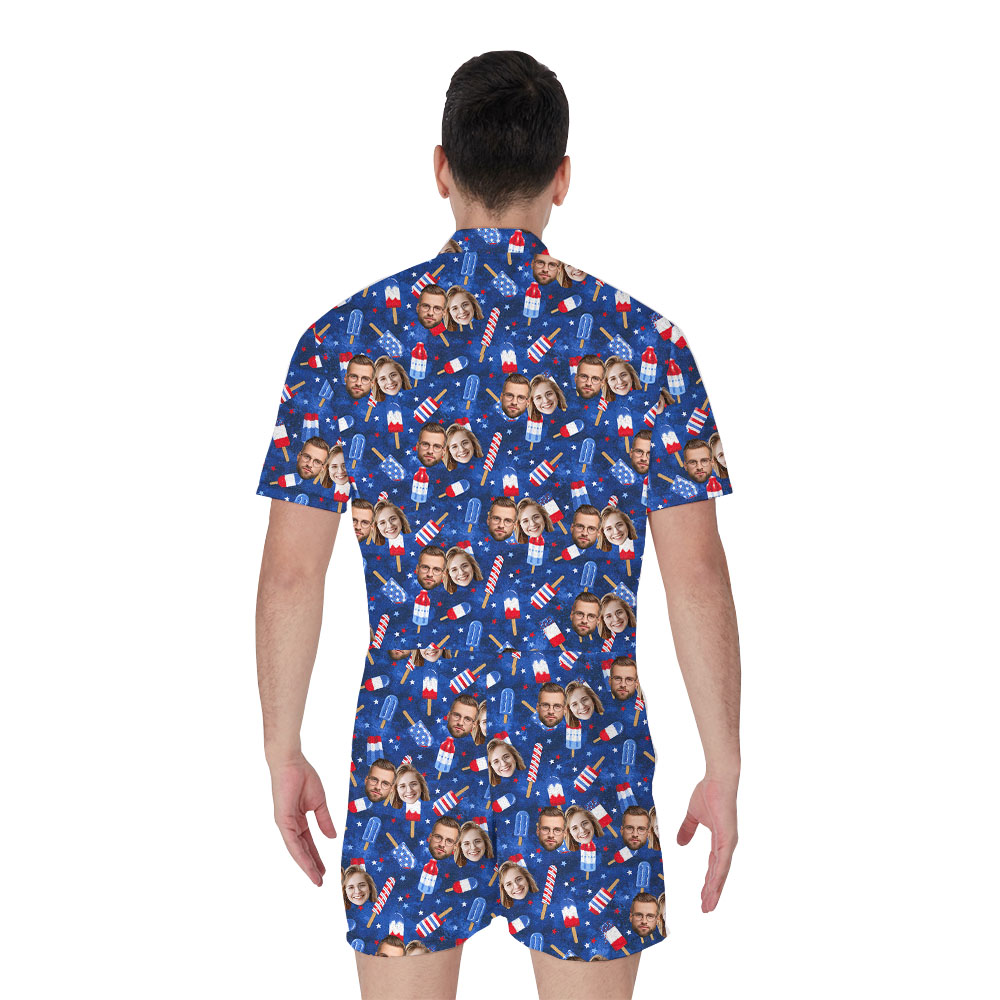 Happy Independence Day Male's Romper With Face