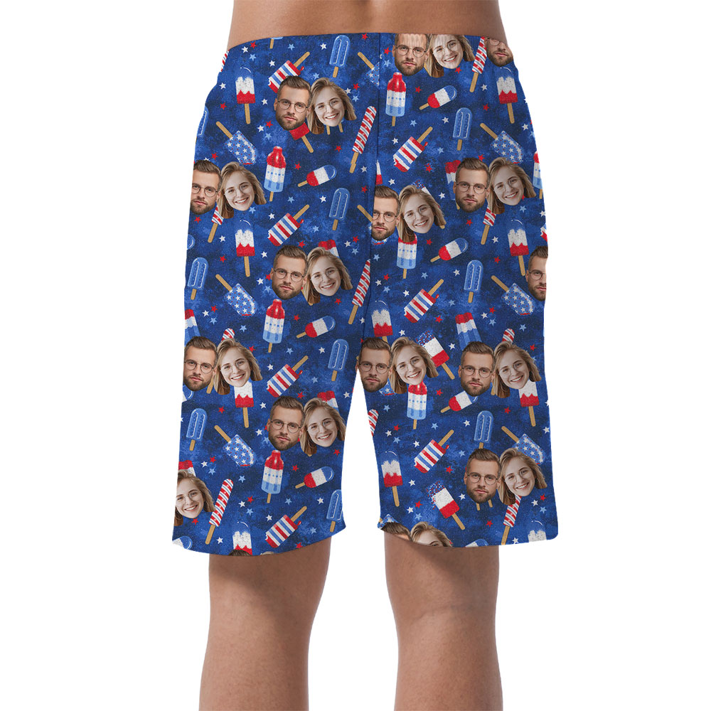 Patriotic Men's Hawaiian Shorts With 5 Faces