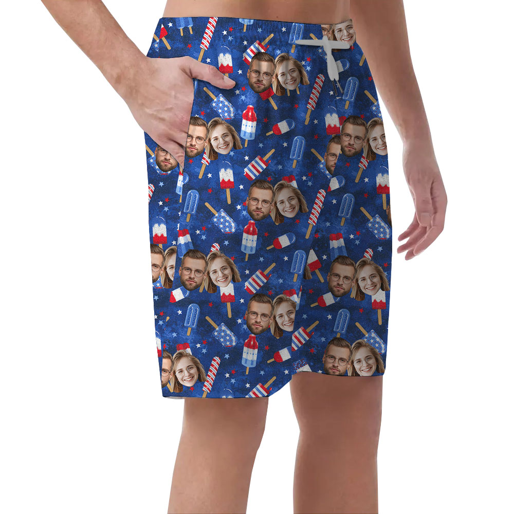 Patriotic Men's Hawaiian Shorts With 5 Faces