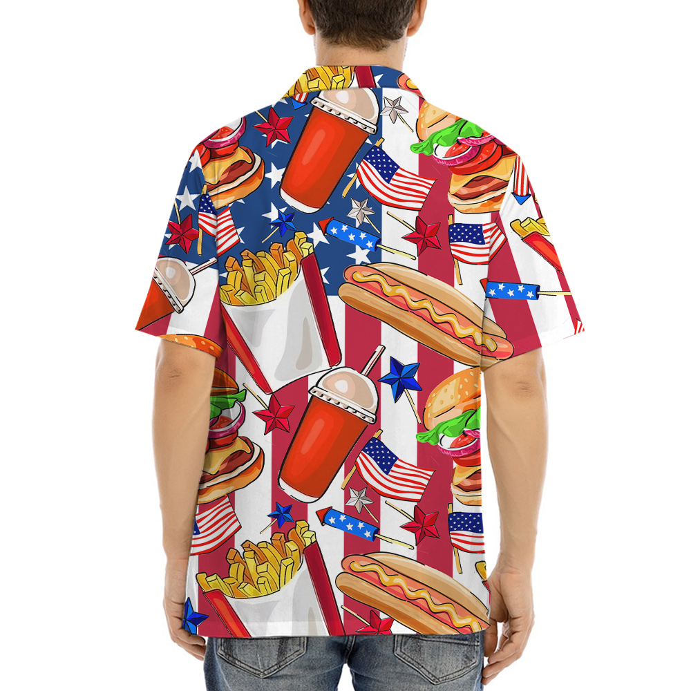 American Flag Fast Food Hawaiian Shirt