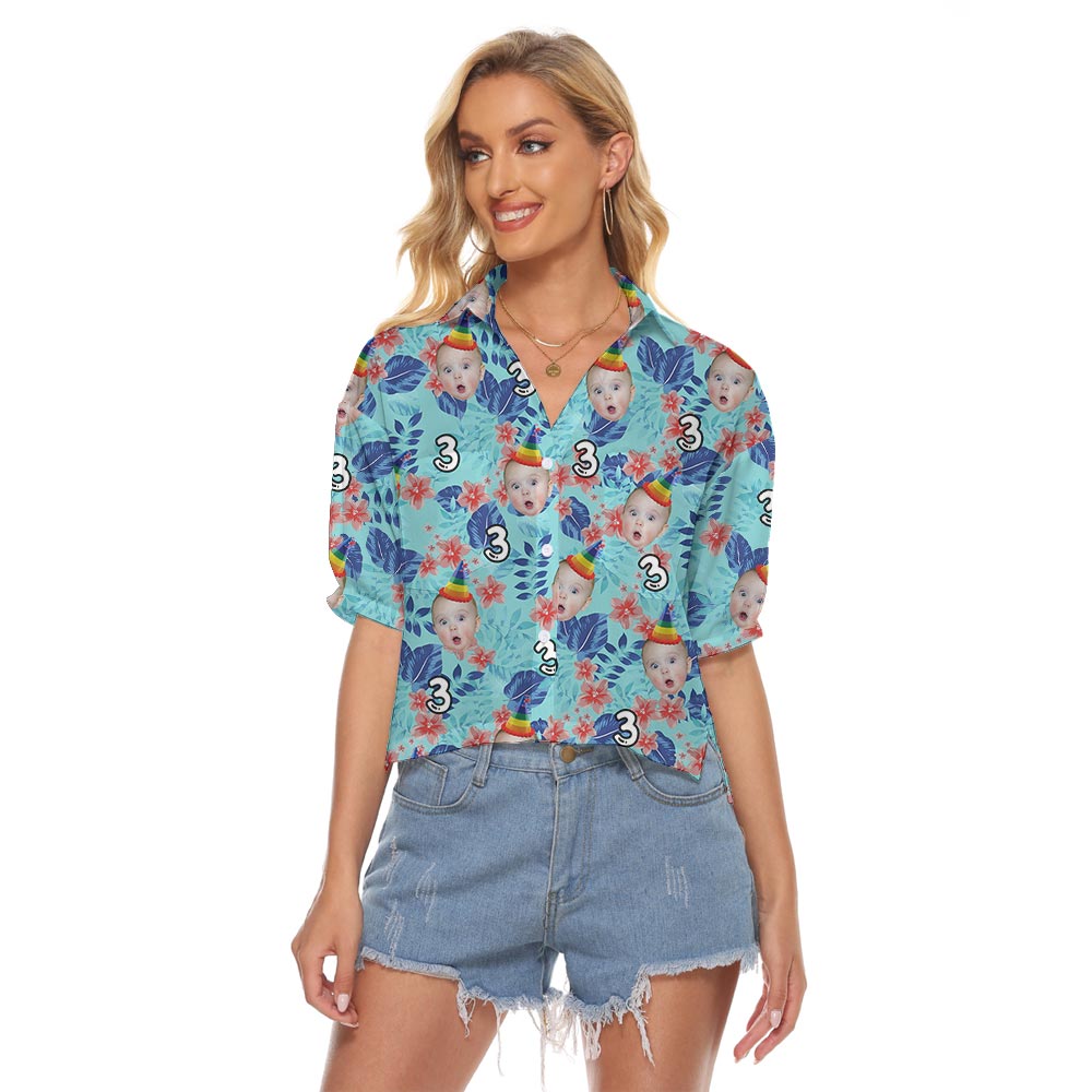 Personalized Birthday Ladies Crop Top Tropical Shirt - variant image 1
