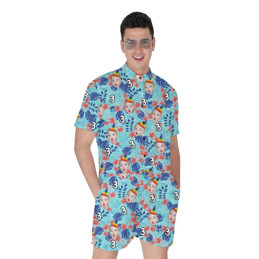 Funny Birthday Party Men's Romper Custom Face - variant image 1