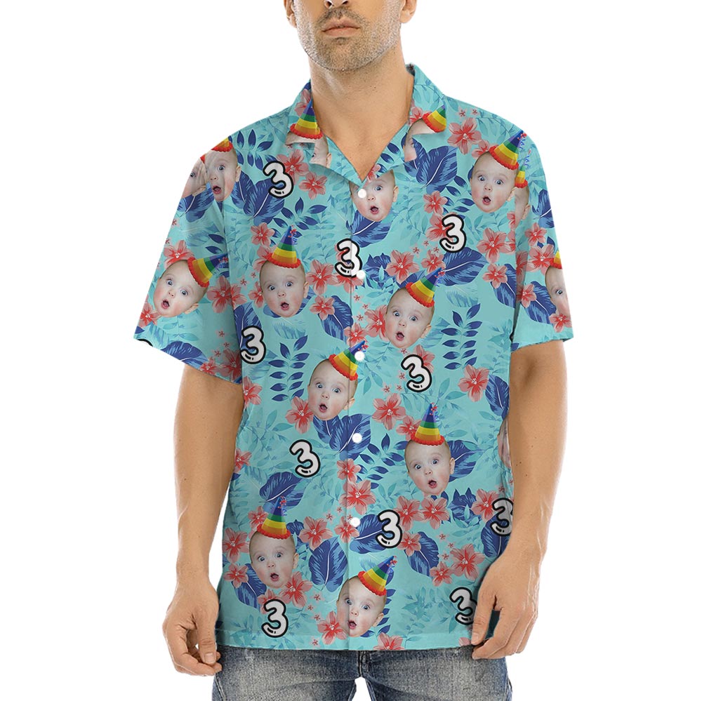 Happy Birthday Funny Hawaiian Shirts With Custom Face - variant image 1