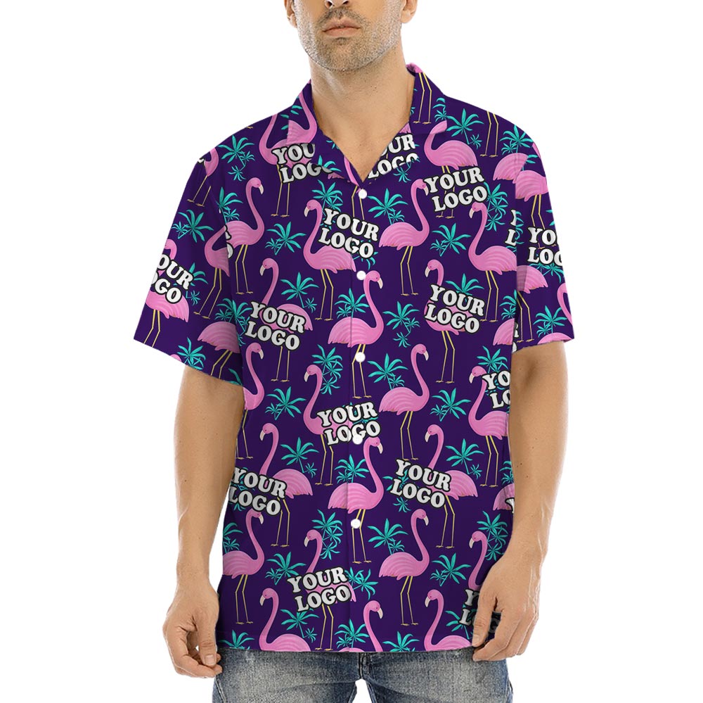 Matching Custom Logo Flamingo Aloha Shirts Mens - variant image 1