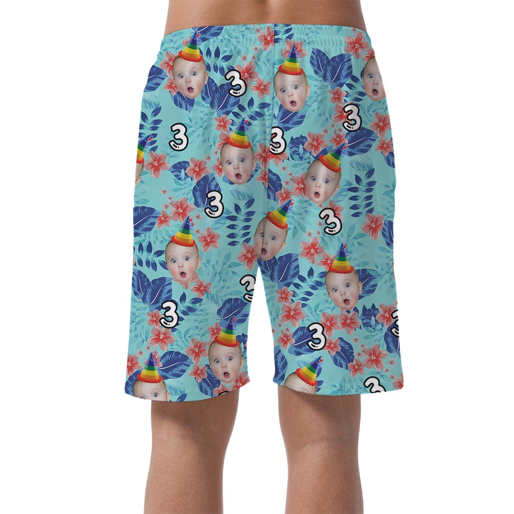 Funny Custom Face Birthday Summer Shorts Hawaiian