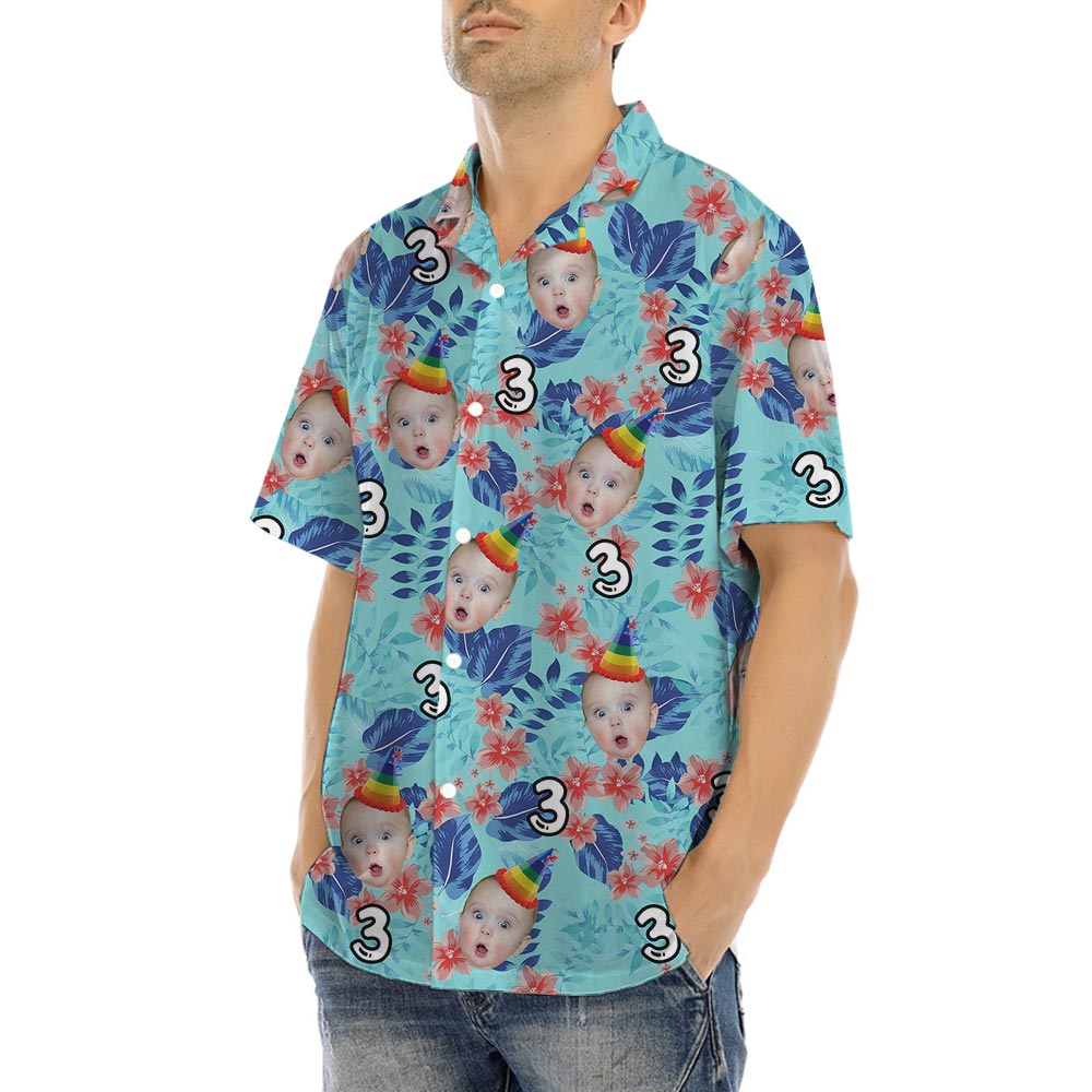 Happy Birthday Funny Hawaiian Shirts With Custom Face