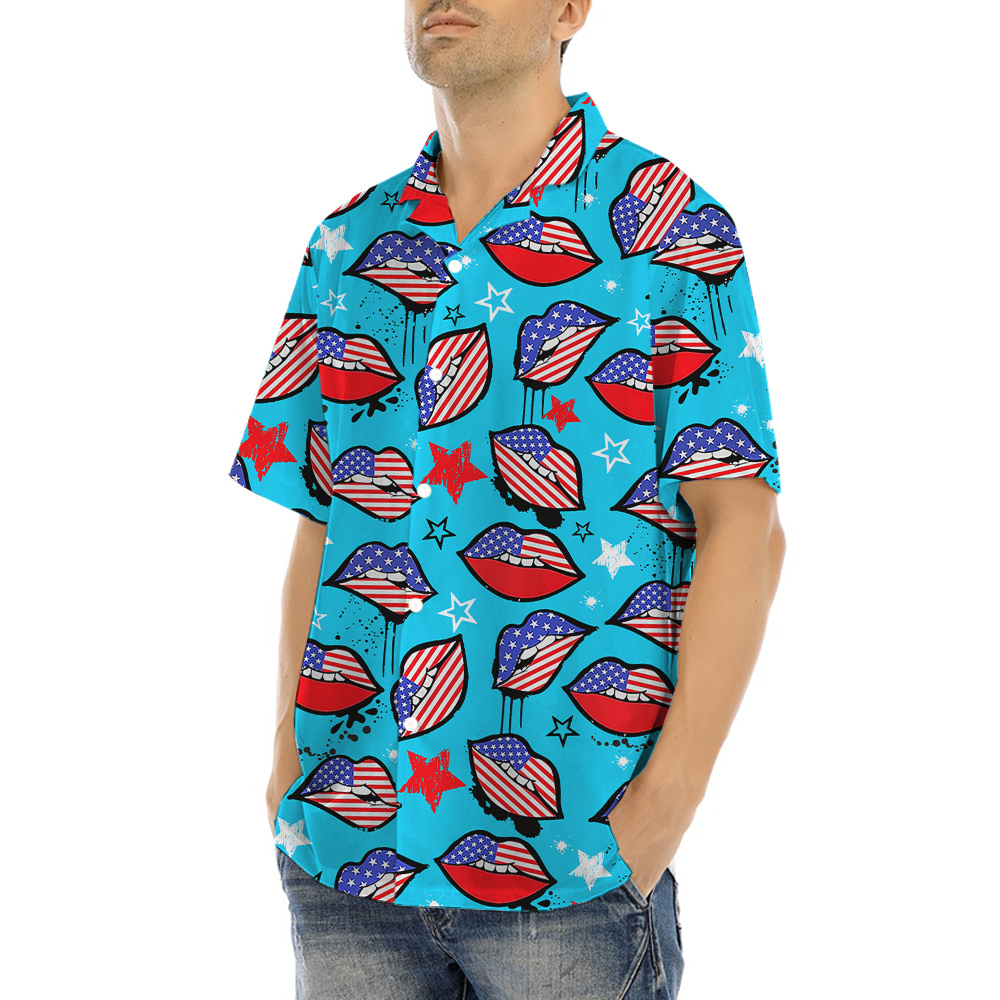 4th Of July American Sexy Lips Hawaiian Shirt
