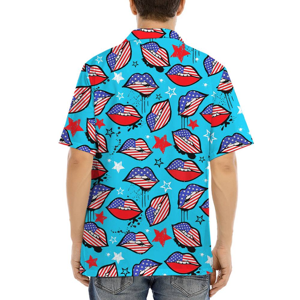 4th Of July American Sexy Lips Hawaiian Shirt
