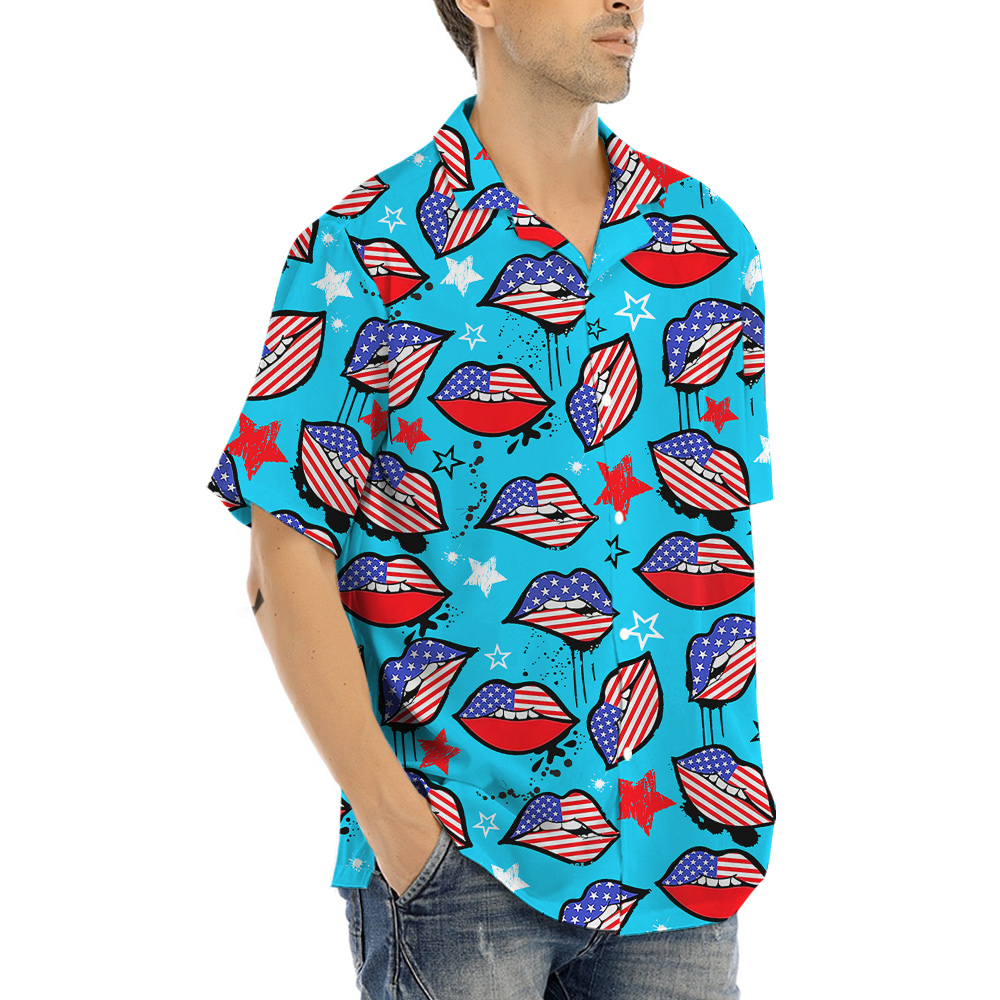 4th Of July American Sexy Lips Hawaiian Shirt