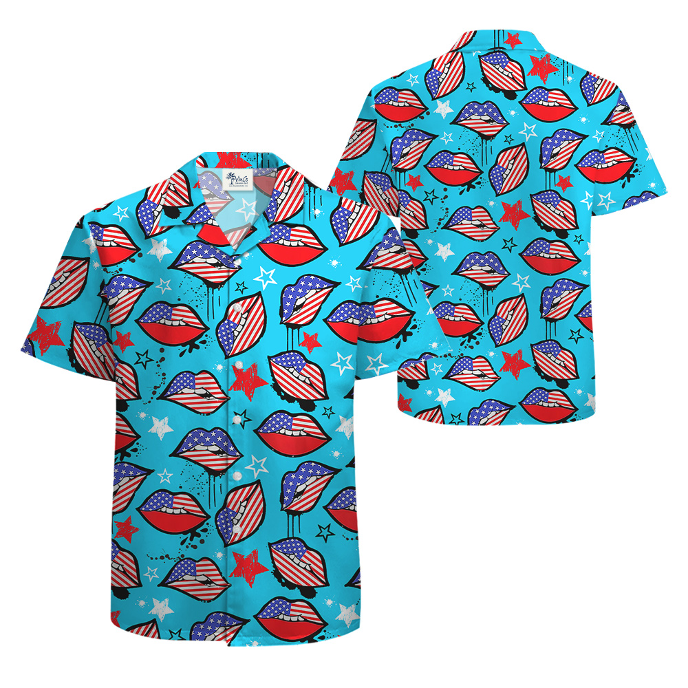 4th Of July American Sexy Lips Hawaiian Shirt