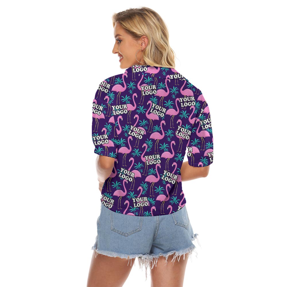 Personalized Women's Flamingo Tropical Shirt Crop Top