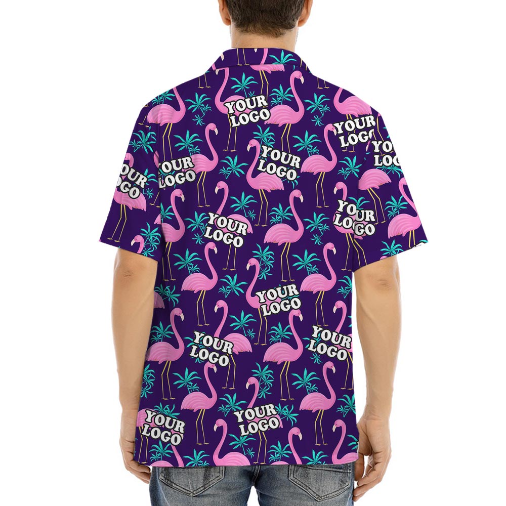 Matching Custom Logo Flamingo Aloha Shirts Mens