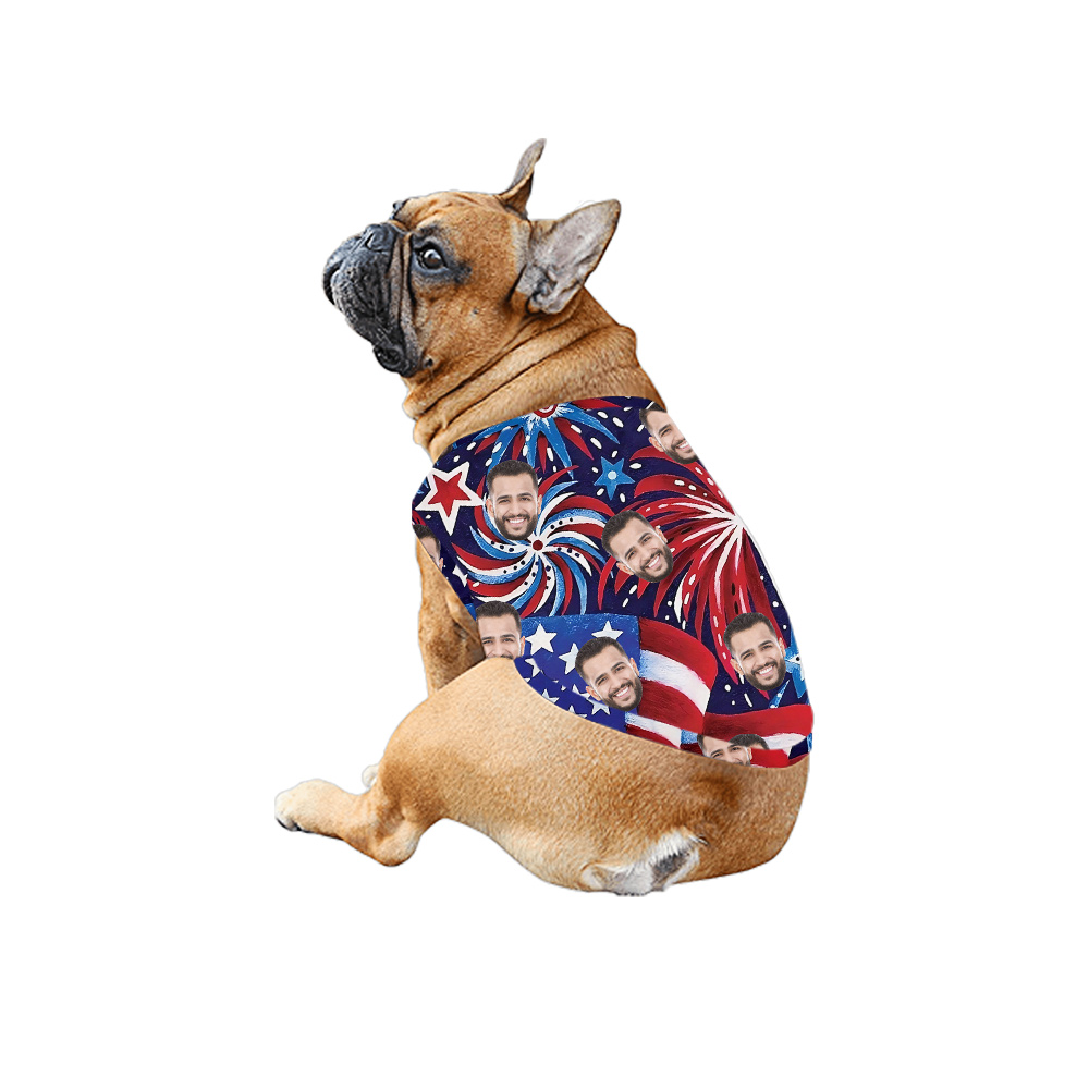 American Flag Firework 4th Of July Custom Face Matching Family Hawaiian Outfits