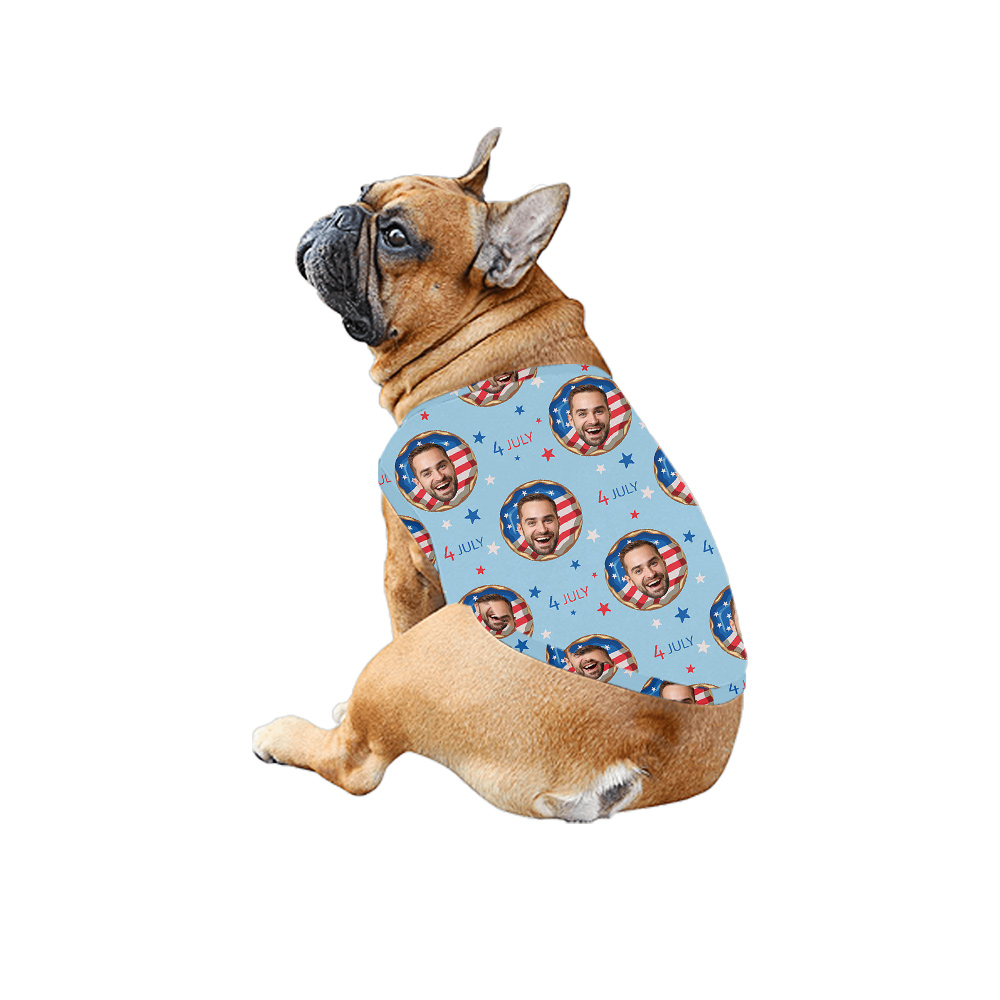 Custom Face American Flag Donut Matching Family Hawaiian Outfits