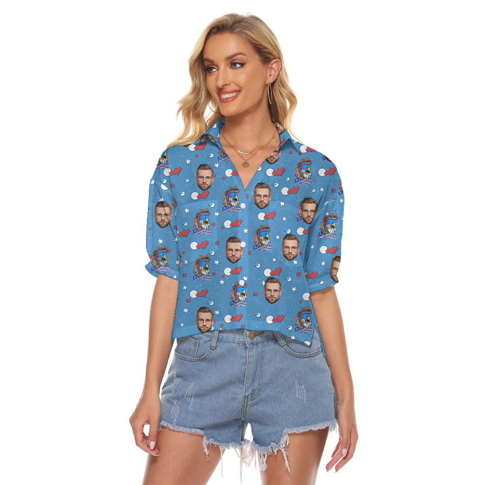Happy Independent Day Women's Blouse With Faces - variant image 1