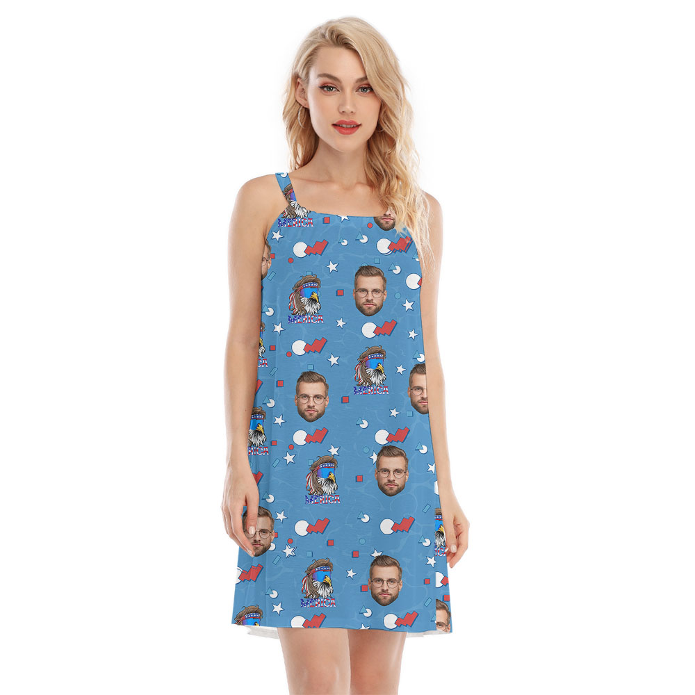 Patriotic Women's Cami Dress With 1-5 Faces - variant image 1