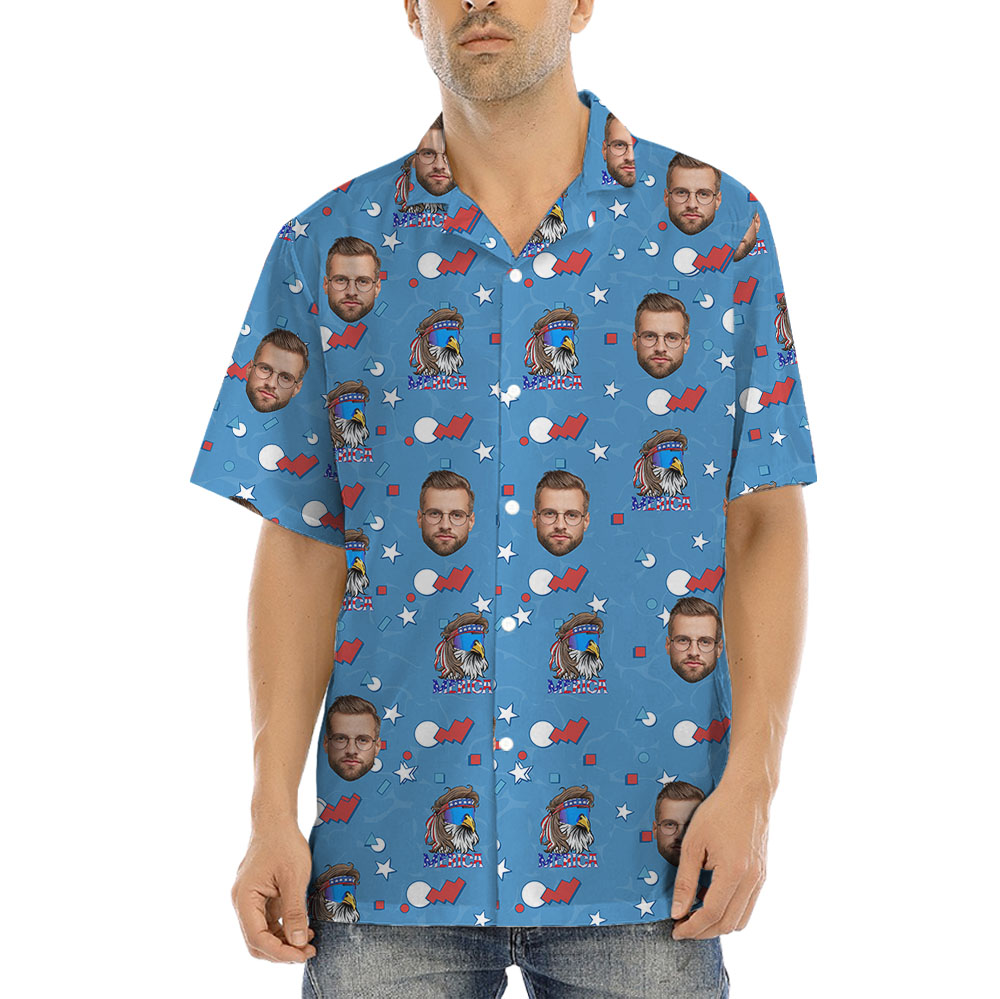 4th Of July Men's Hawaiian Shirt With 1-5 Faces - variant image 1