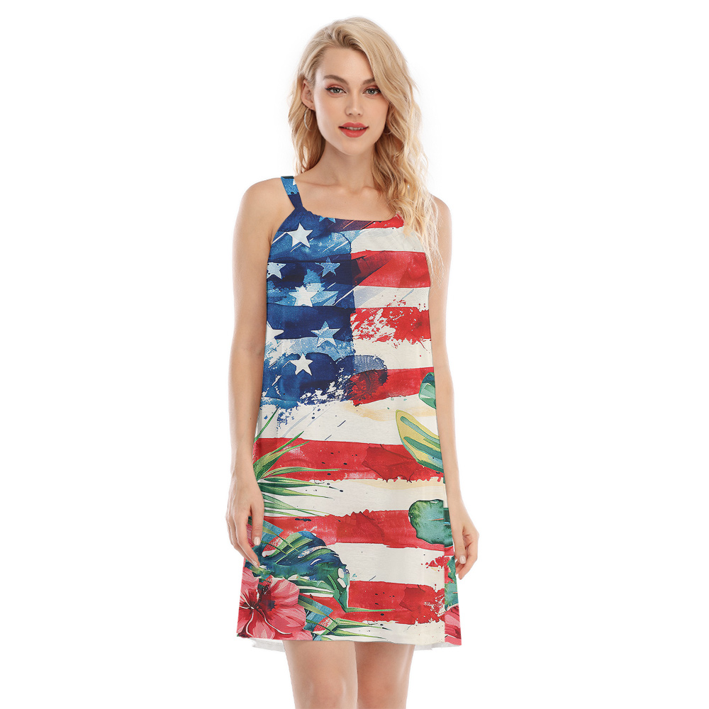 Tropical America Flag Hula Cami Dress for Women - variant image 1