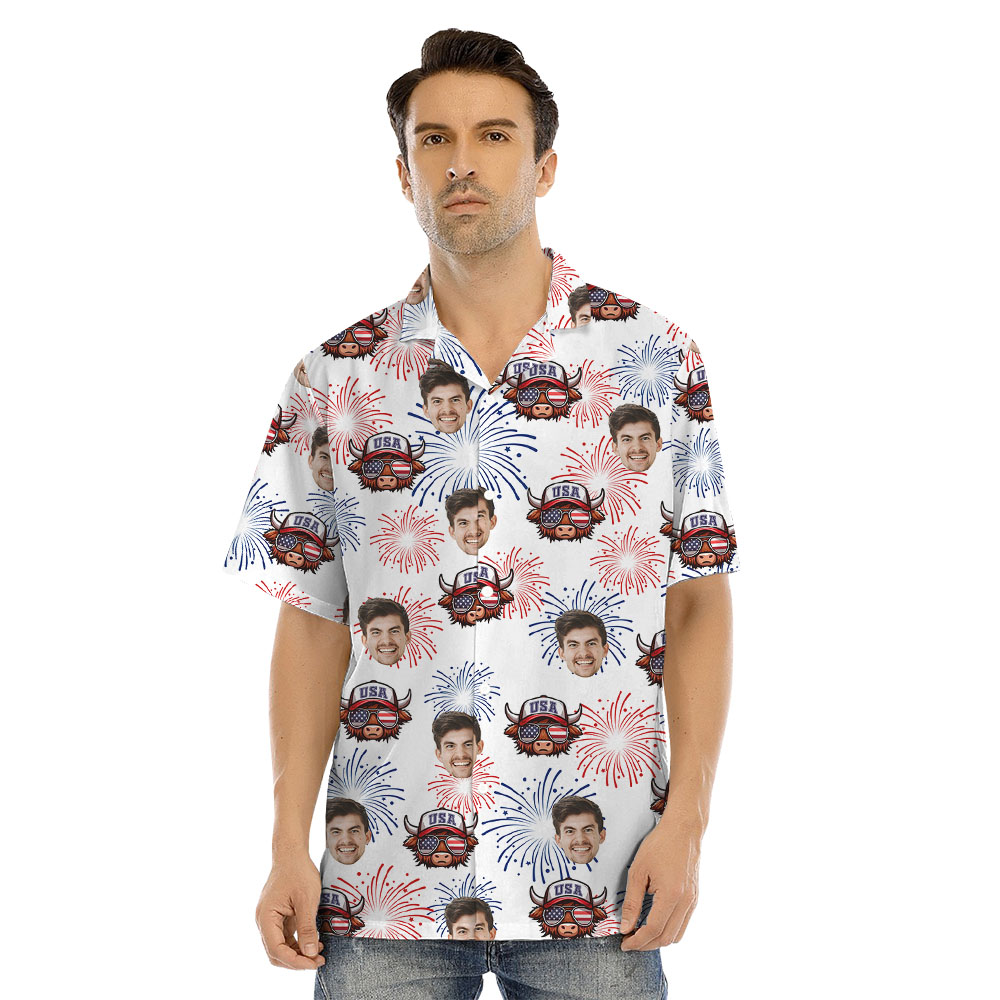 Cow Print 4th Of July Matching Family Hawaiian Shirt