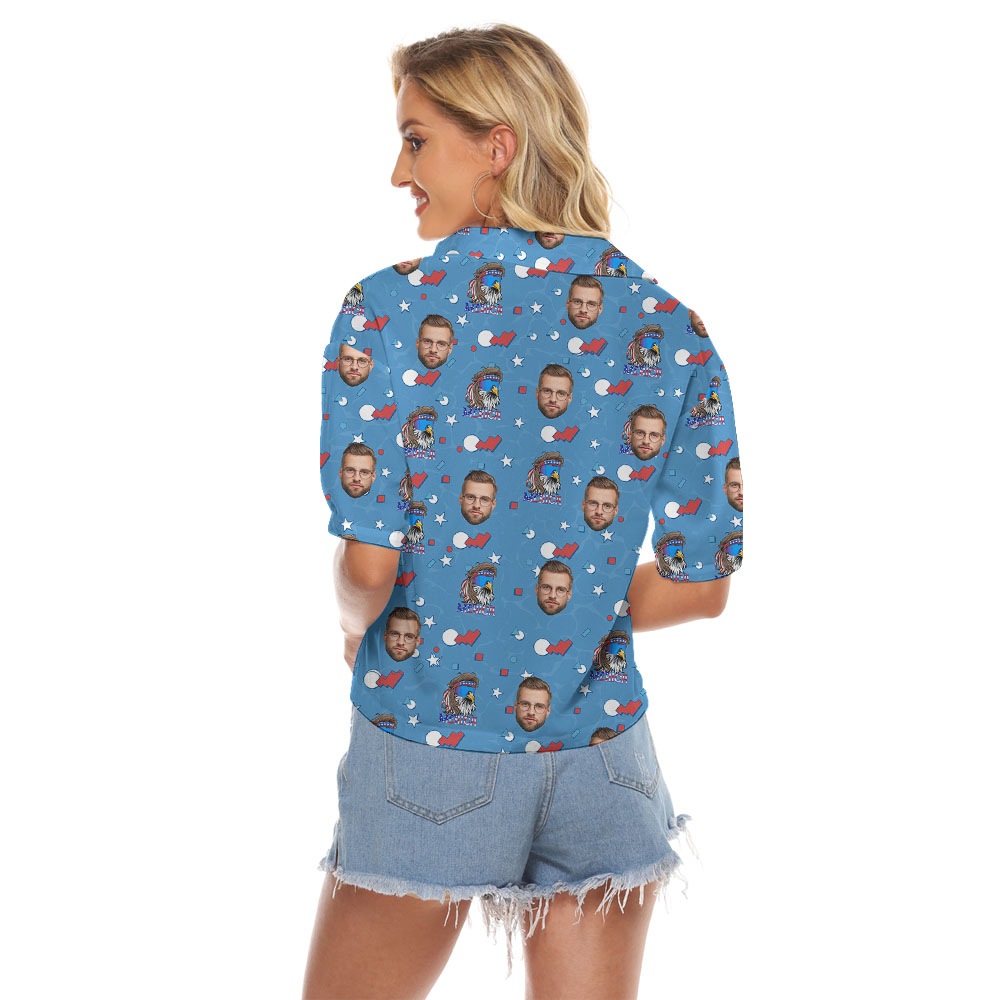 Happy Independent Day Women's Blouse With Faces