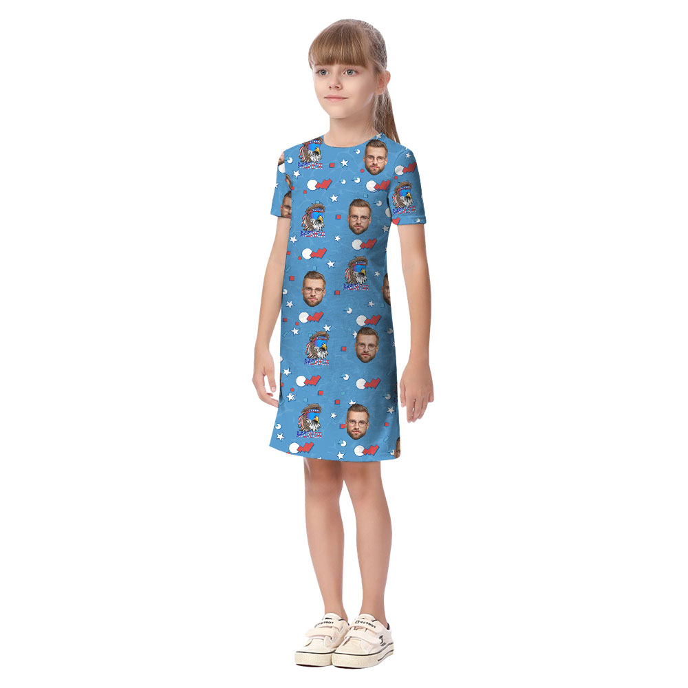 Cute 4th Of July Matching Hawaiian Shirt And Dress With 5 Faces