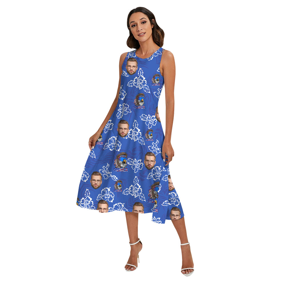 1-5 Faces On Fourth Of July Hawaiian Outfits For Family