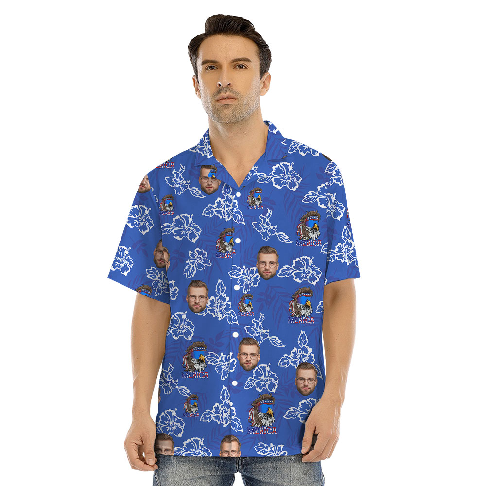 1-5 Faces On Fourth Of July Hawaiian Outfits For Family