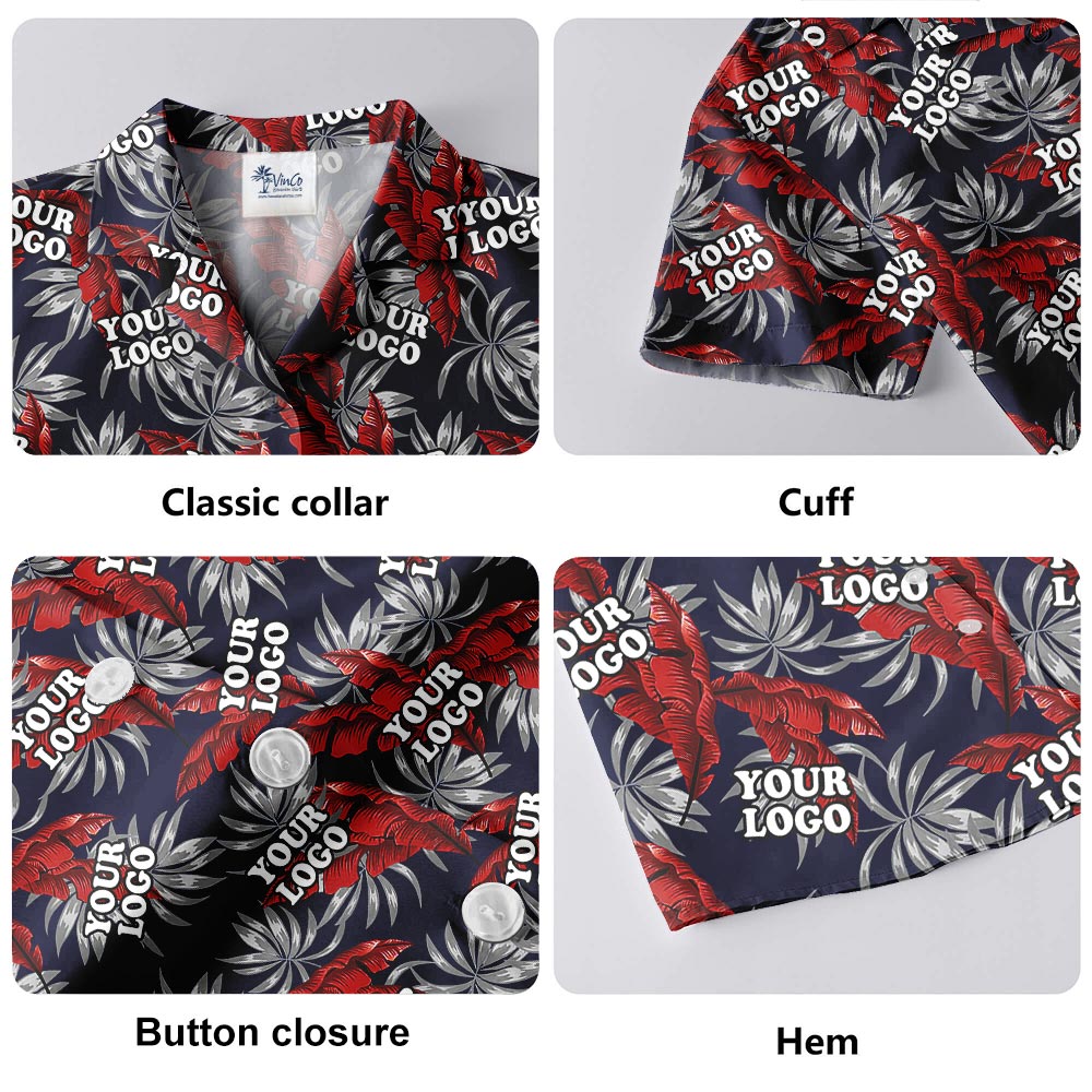 Custom Company Logo Matching Shirt Hawaiian Style
