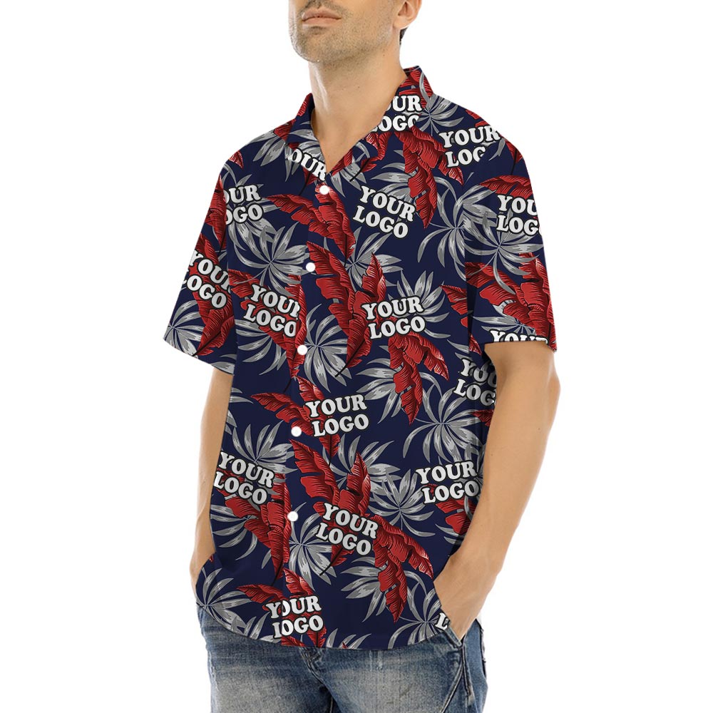 Custom Company Logo Matching Shirt Hawaiian Style