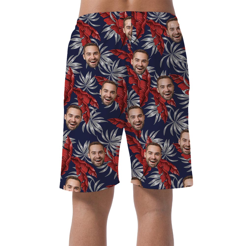 Men's Tropical Beach Shorts With 1-5 Faces