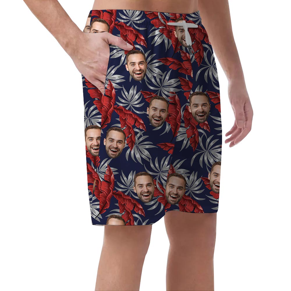 Men's Tropical Beach Shorts With 1-5 Faces
