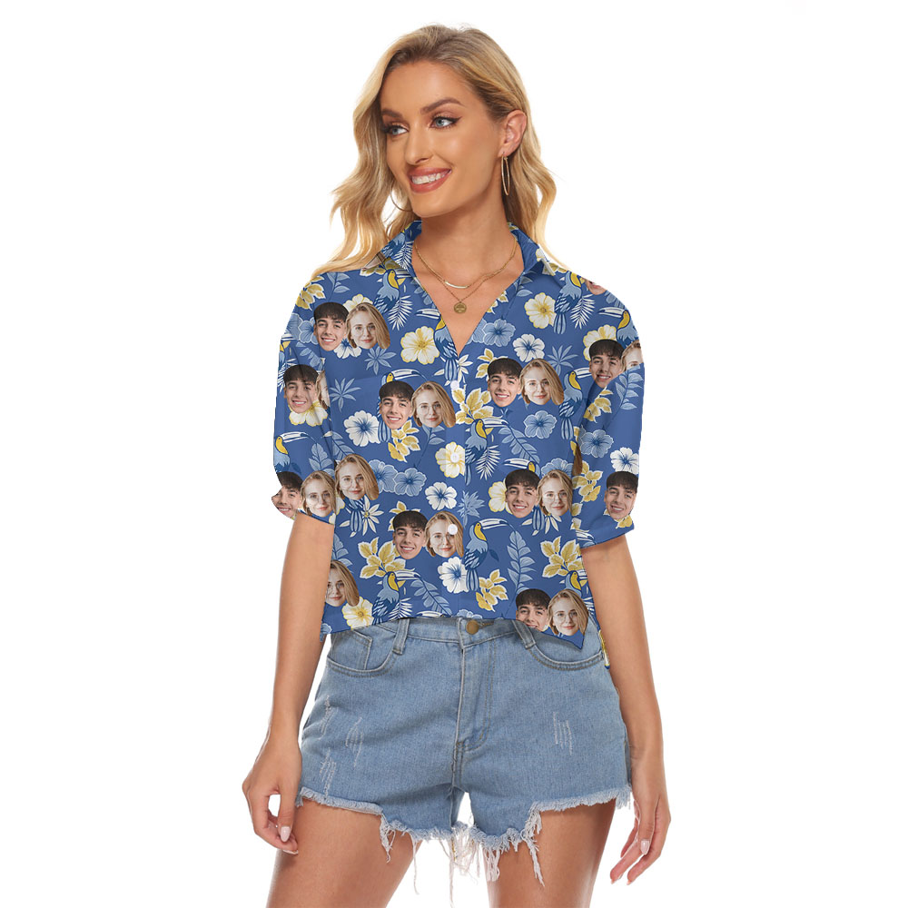 Cool Custom 5 Faces Women's Blouse Blue - variant image 1