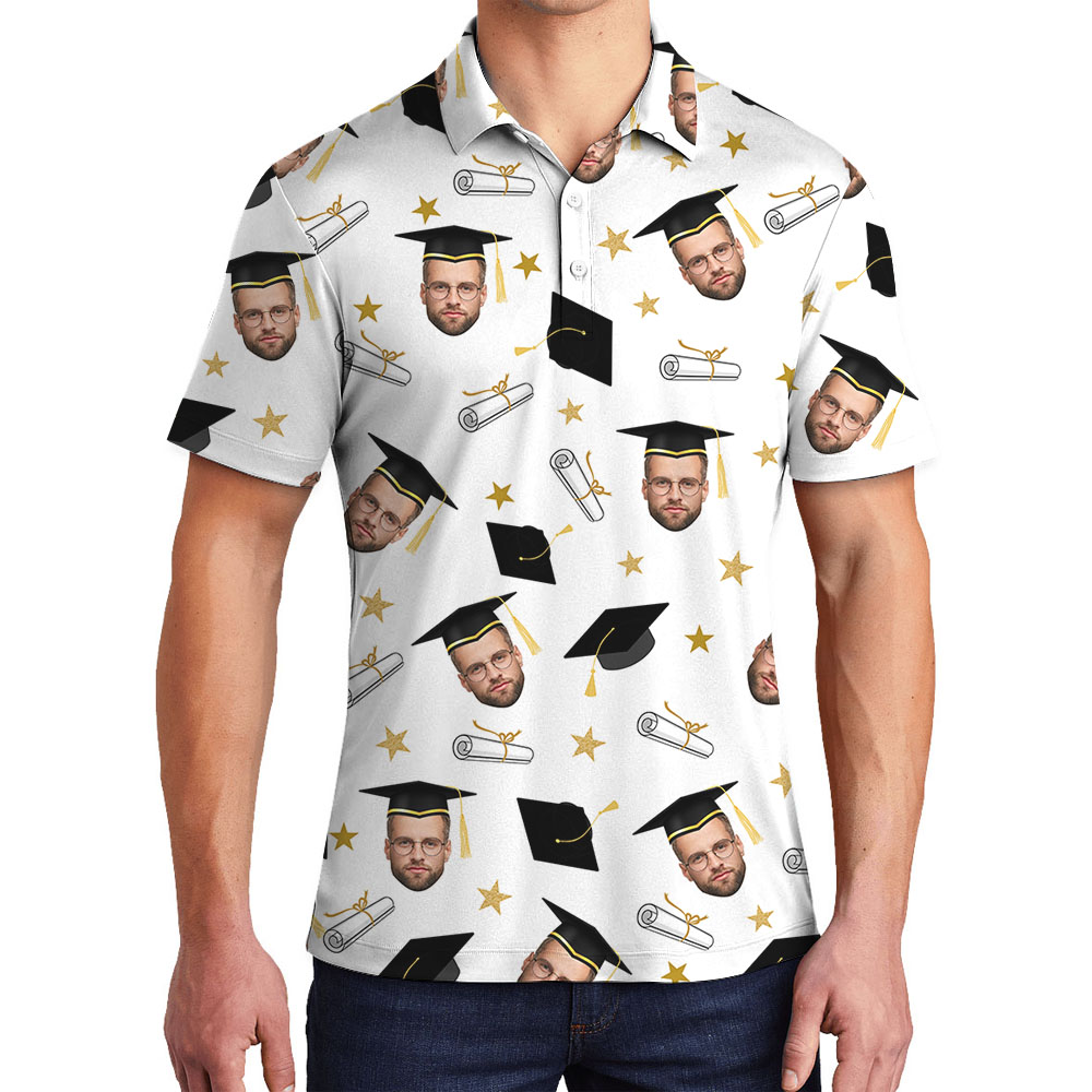 Personalized Photo Graduation Men's Collared Shirt - variant image 1