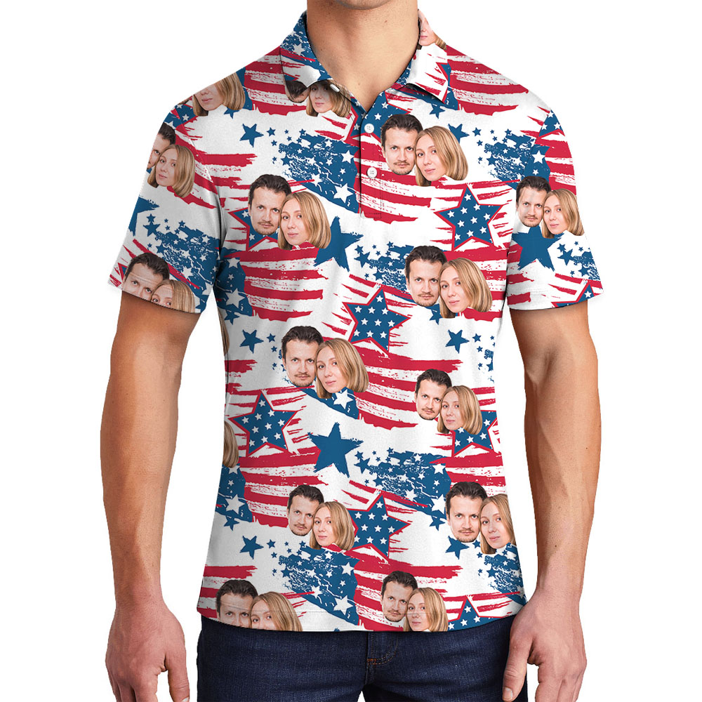 Fourth Of July Flag Men's Polo Shirt - variant image 1