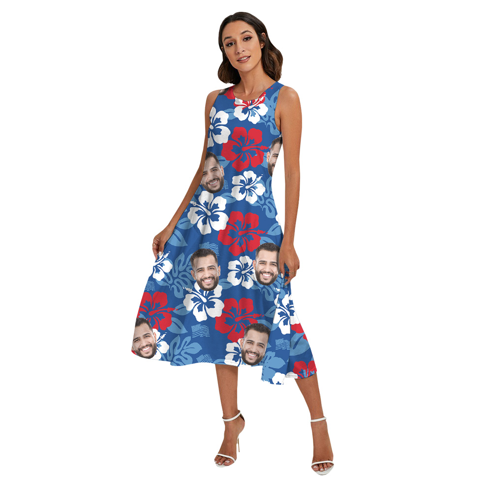 Hibiscus 4th Of July Matching Family Hawaiian Outfits With Custom Face