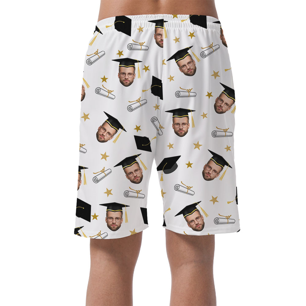 Custom Face Graduation Men's Casual Shorts