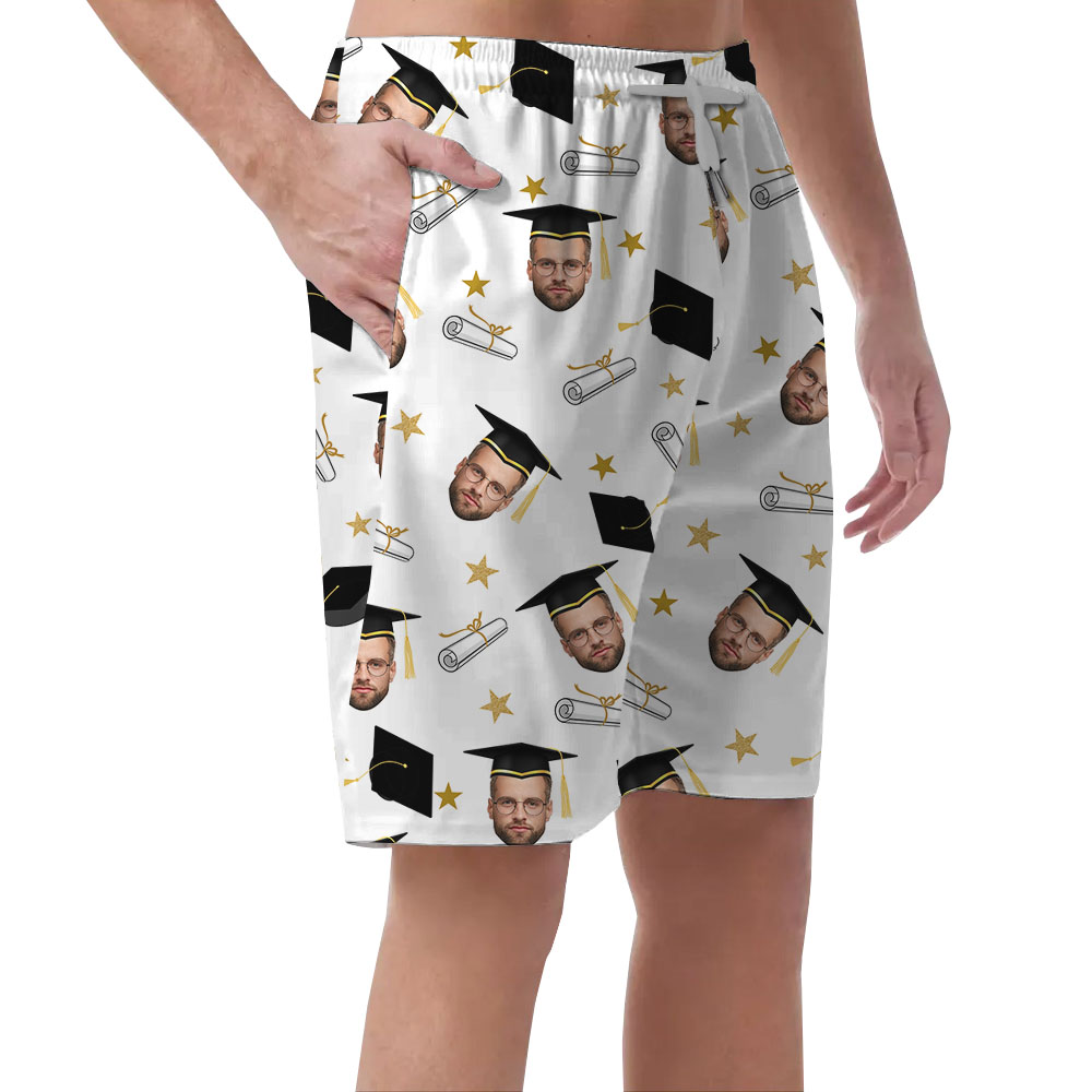Custom Face Graduation Men's Casual Shorts