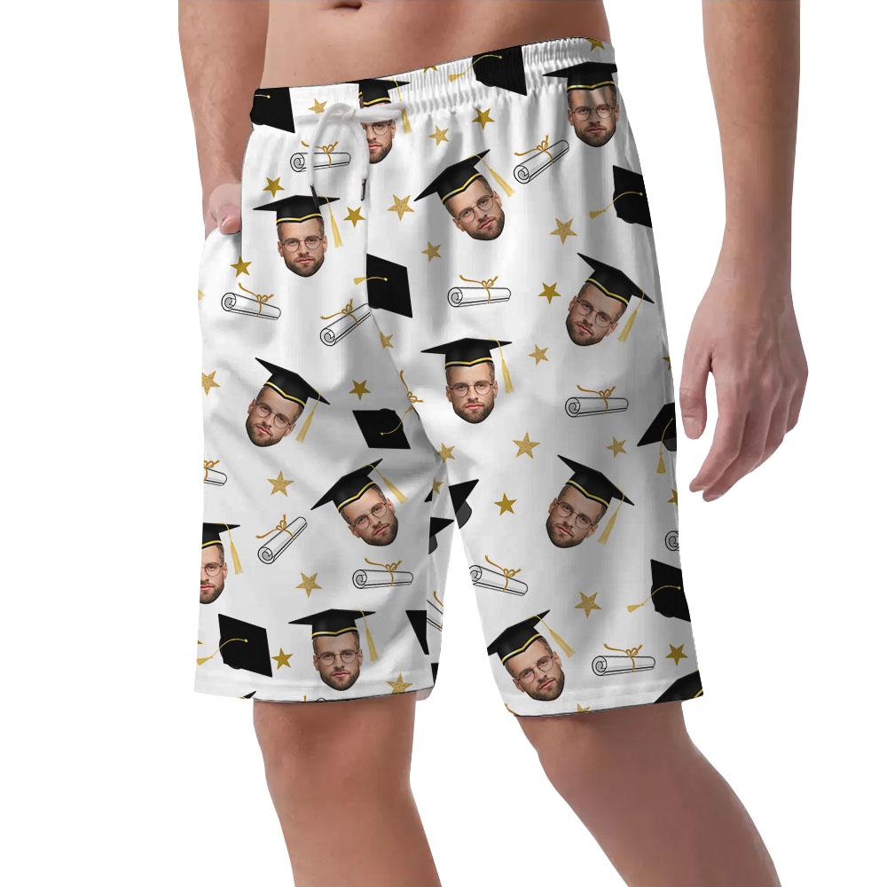 Custom Face Graduation Men's Casual Shorts