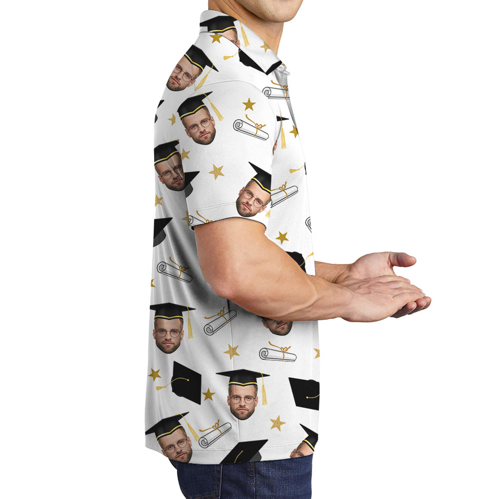 Personalized Photo Graduation Men's Collared Shirt