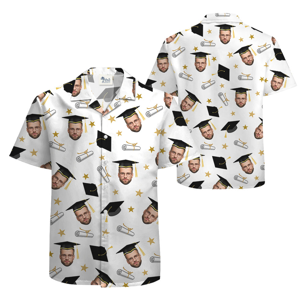 Custom Face Graduation Button Up Shirt