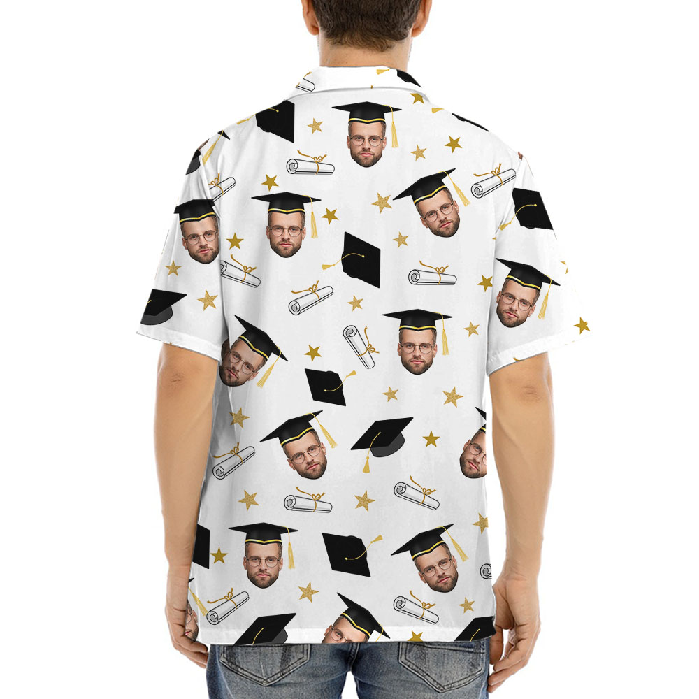 Custom Face Graduation Button Up Shirt