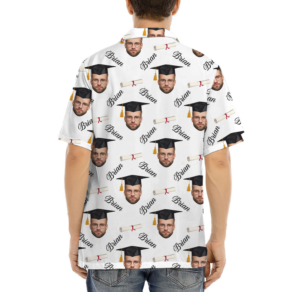 Custom Graduation Hawaiian Shirt With Face And Names