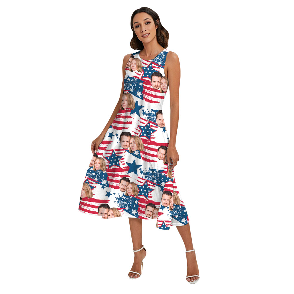 1-5 Faces On 4th Of July Matching Family Hawaiian Outfits