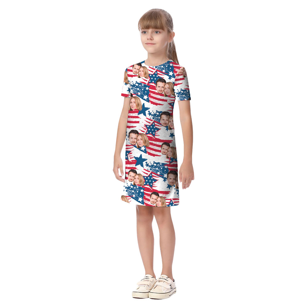 1-5 Faces On 4th Of July Matching Family Hawaiian Outfits