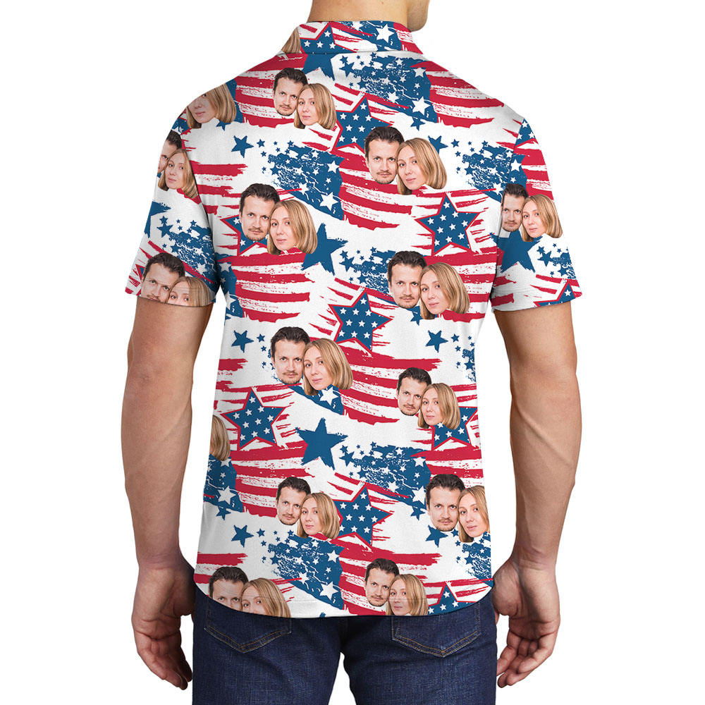 Fourth Of July Flag Men's Polo Shirt