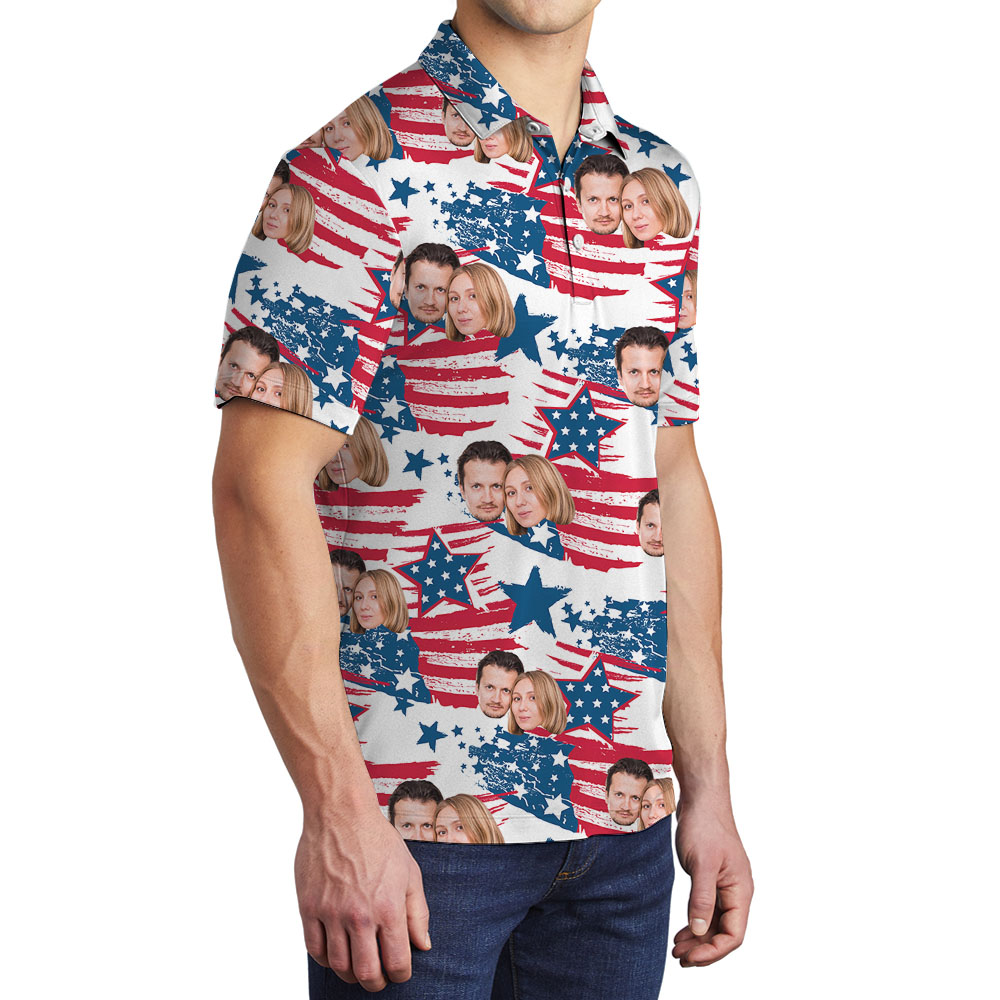 Fourth Of July Flag Men's Polo Shirt